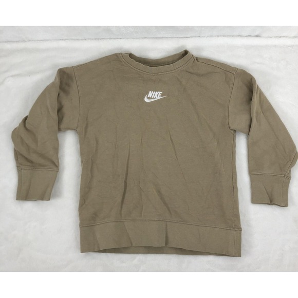 Nike Other - Nike Sweatshirt Youth Extra Small Tan Crewneck Pullover Classic Swoosh Logo XS